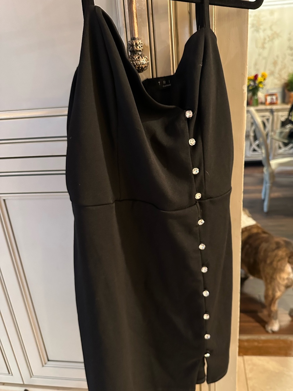 Black  Button-Front Dress mini dress